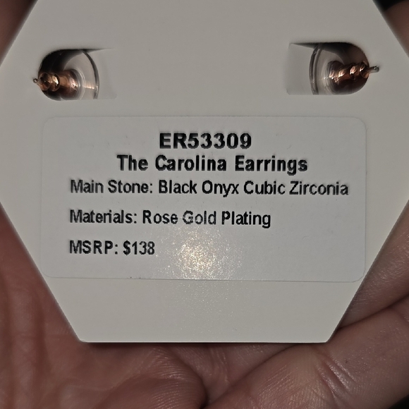 Elegant Black and Gold Earrings - Picture 3 of 3